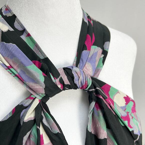 Isabel Marant Floral Silk Suzyli Mini Dress , Black/Pink/Green, Sz 38/ US 6 - Picture 5 of 12